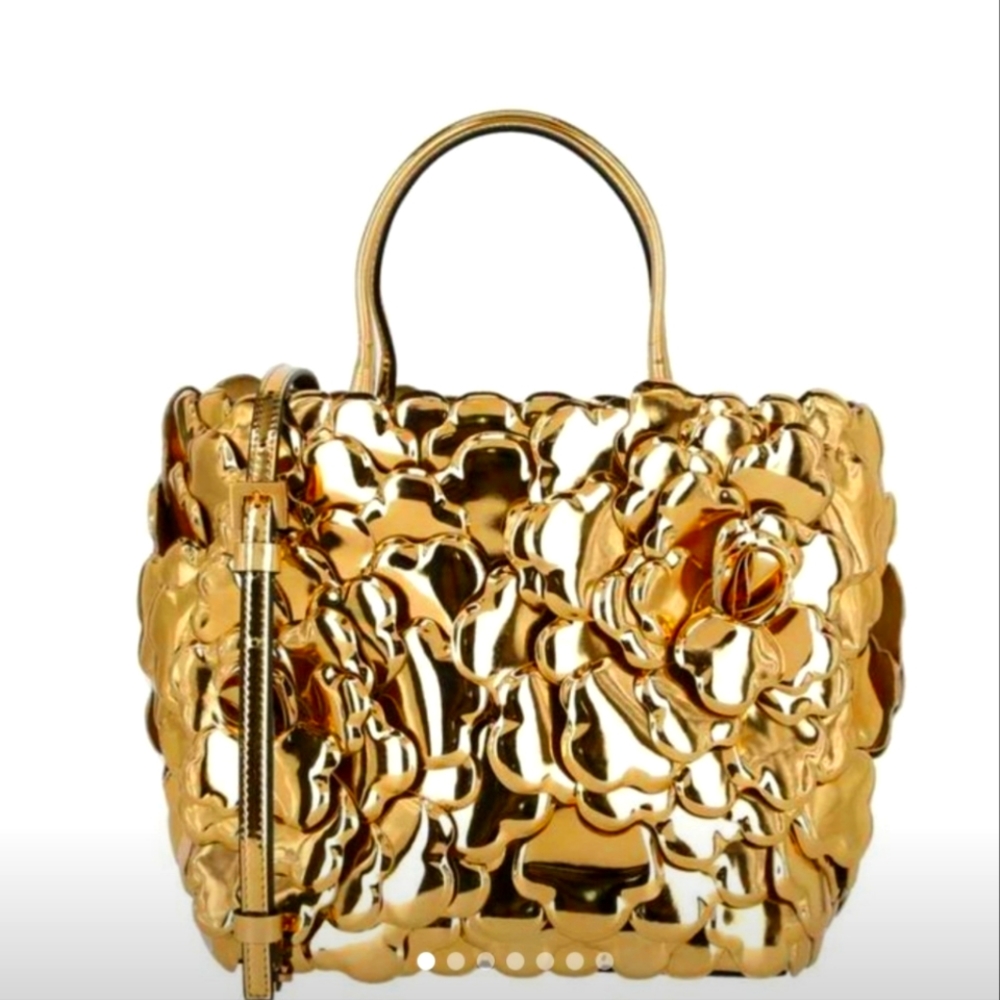 Valentino Mini Atelier 03 Rose Edition Metallic Leather Tote super rare